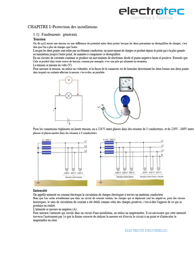 Protection des installations électriques | PDF | Courant électrique ...