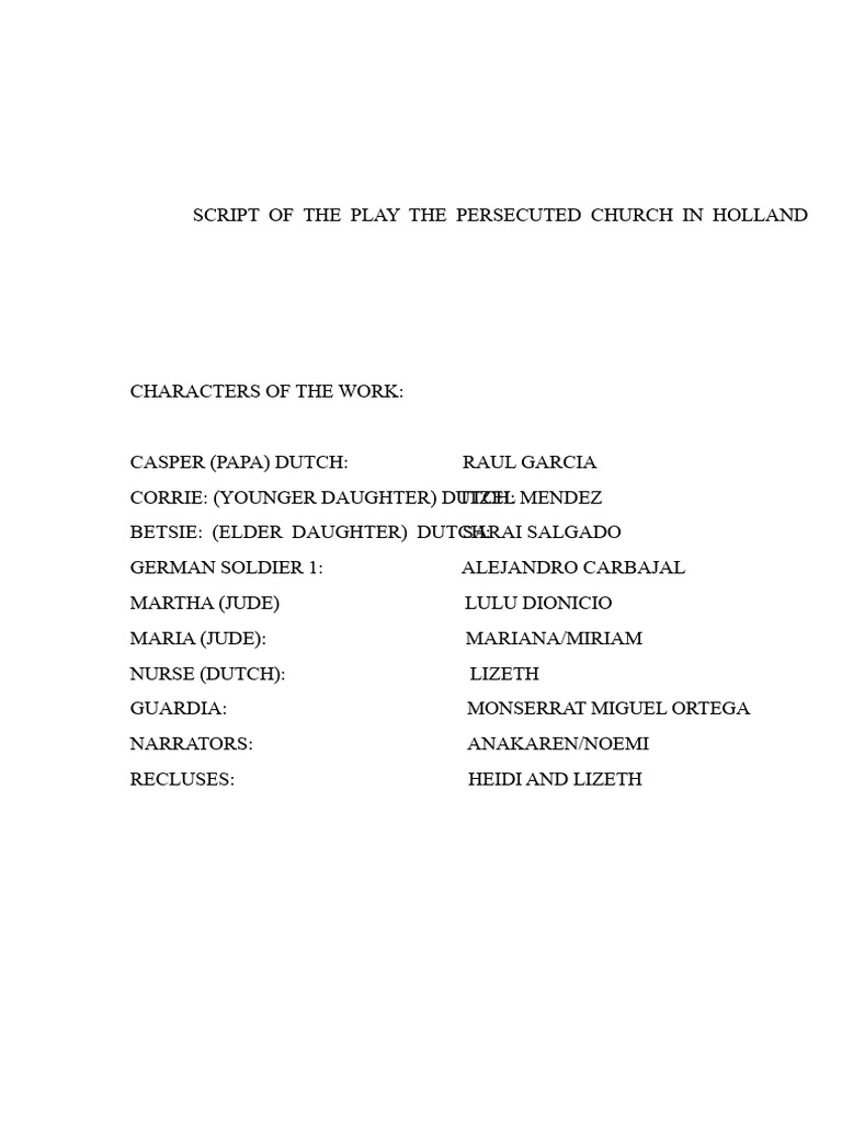 The Persecuted Church in Holland Script | PDF