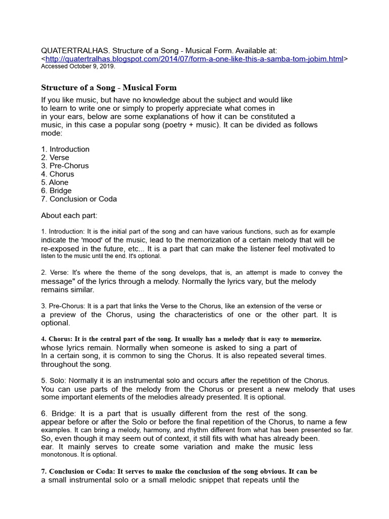 Song Structure Explained: Key Forms | PDF | Song Structure | Musical Forms