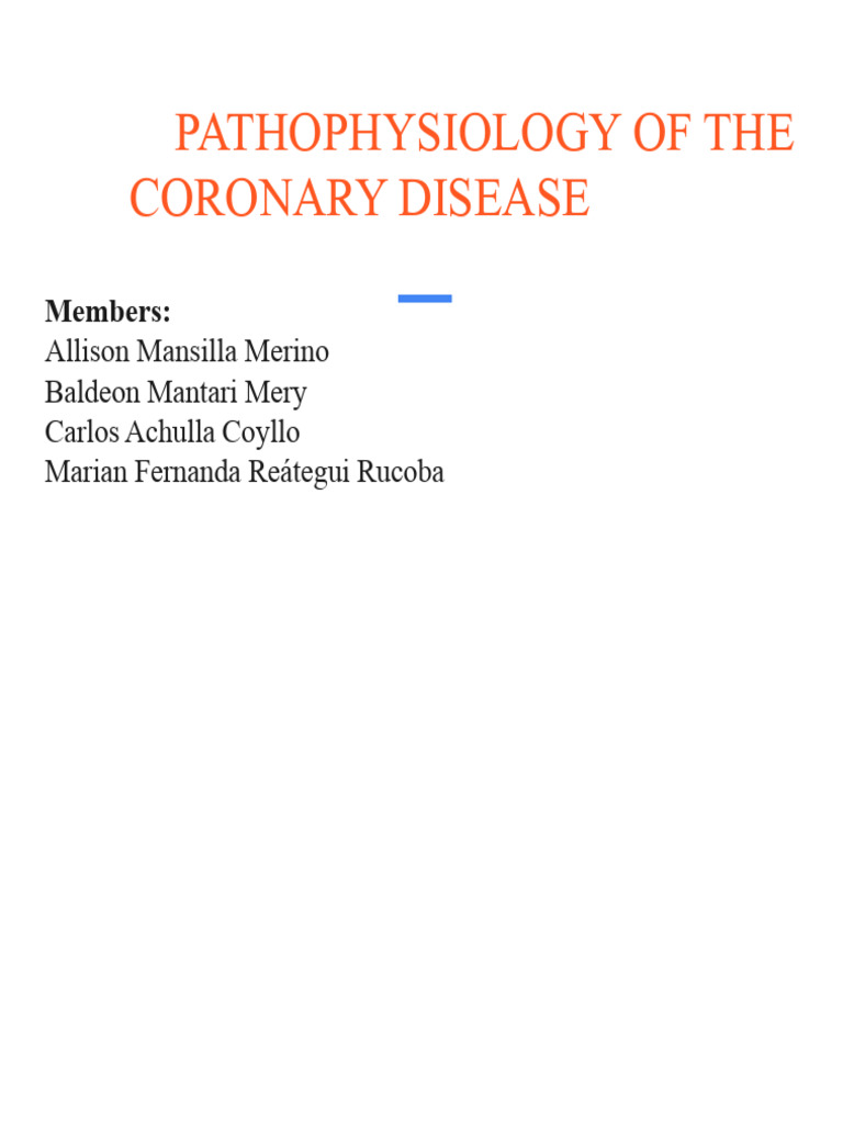 Pathophysiology of Coronary Disease | PDF | Myocardial Infarction ...