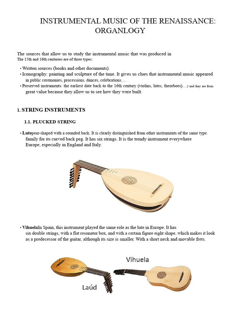 Renaissance - Organology | PDF | String Instruments | Musical Instruments