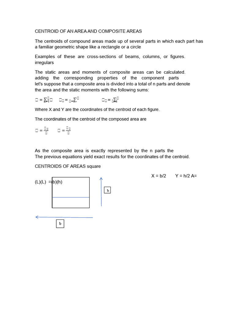 Centroid of An Area and Composite Areas | PDF | Rotation Around A Fixed ...