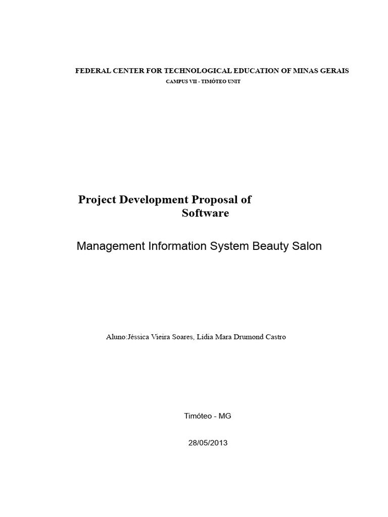 Software Proposal for Beauty Salon System | PDF | Software | Computer ...