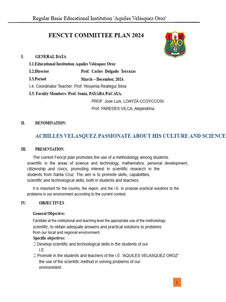 Fencyt Committee Plan 2024 | PDF