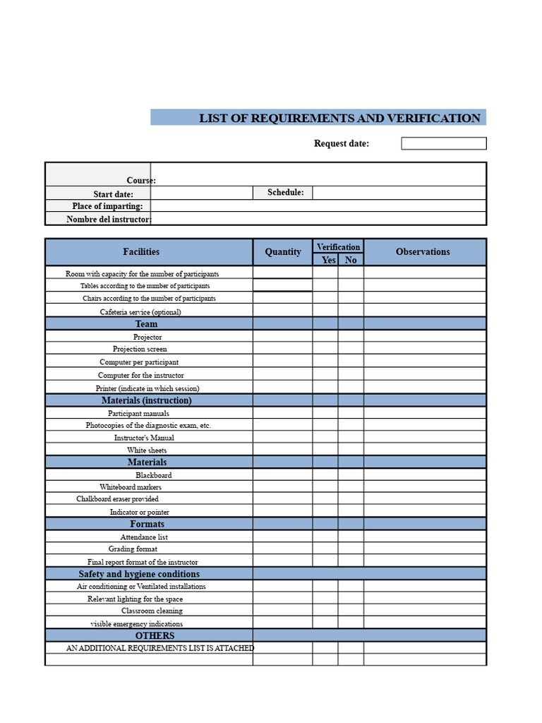 Course Requirements and Verification Checklist | PDF