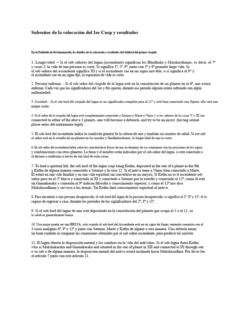 Resultado de La Cúspide y Sub-Lord KP | PDF | Ciencias fisicas | Cielo