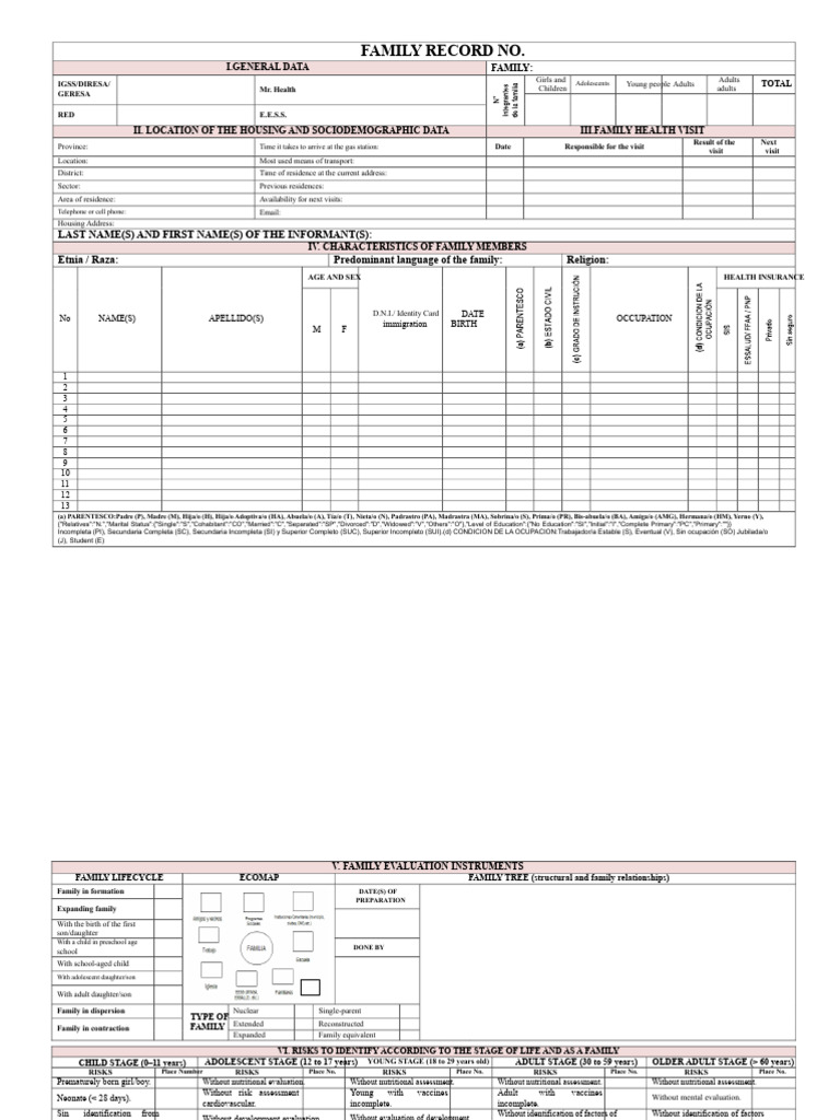 Family Health Assessment and Data Record | PDF | Violence | Water
