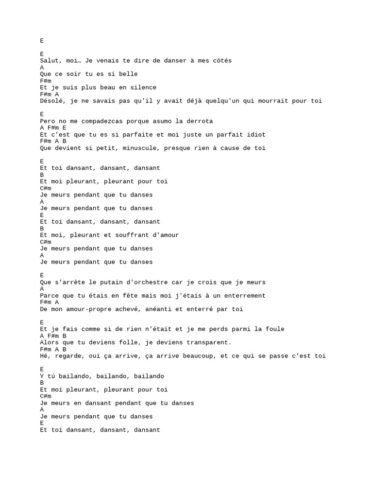 Danser et souffrir d'amour : un poème | PDF
