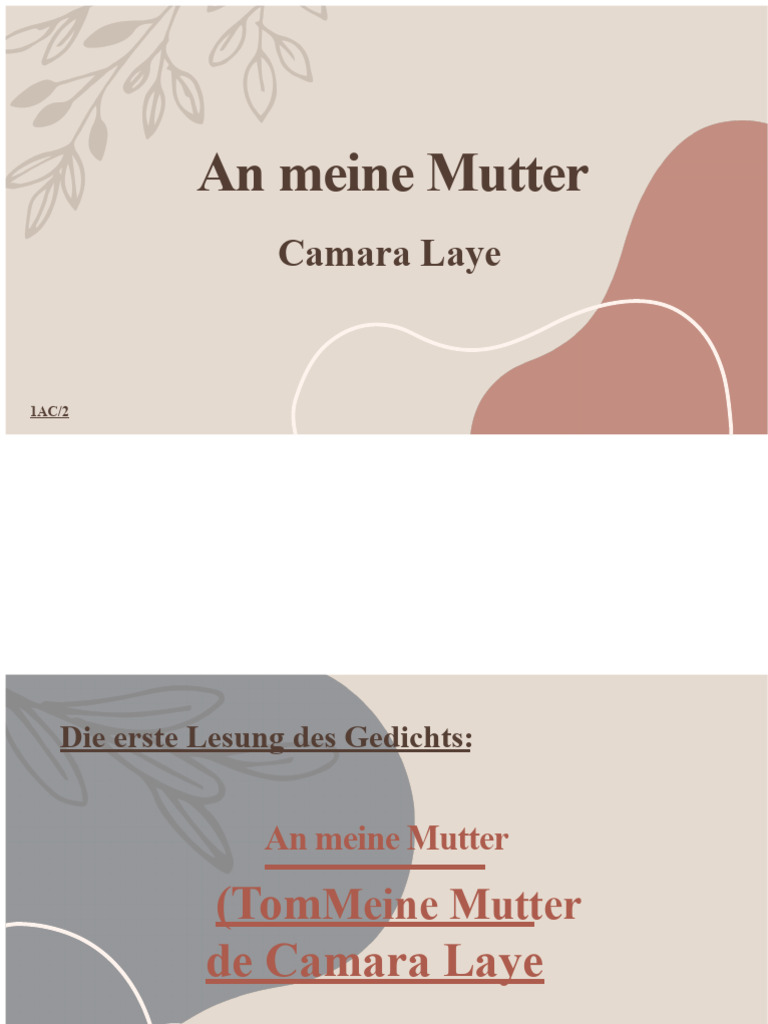 An Meine Mutter | PDF