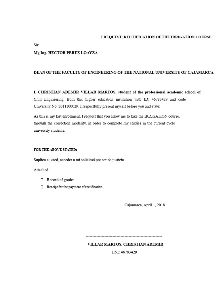 Request For Correction | PDF