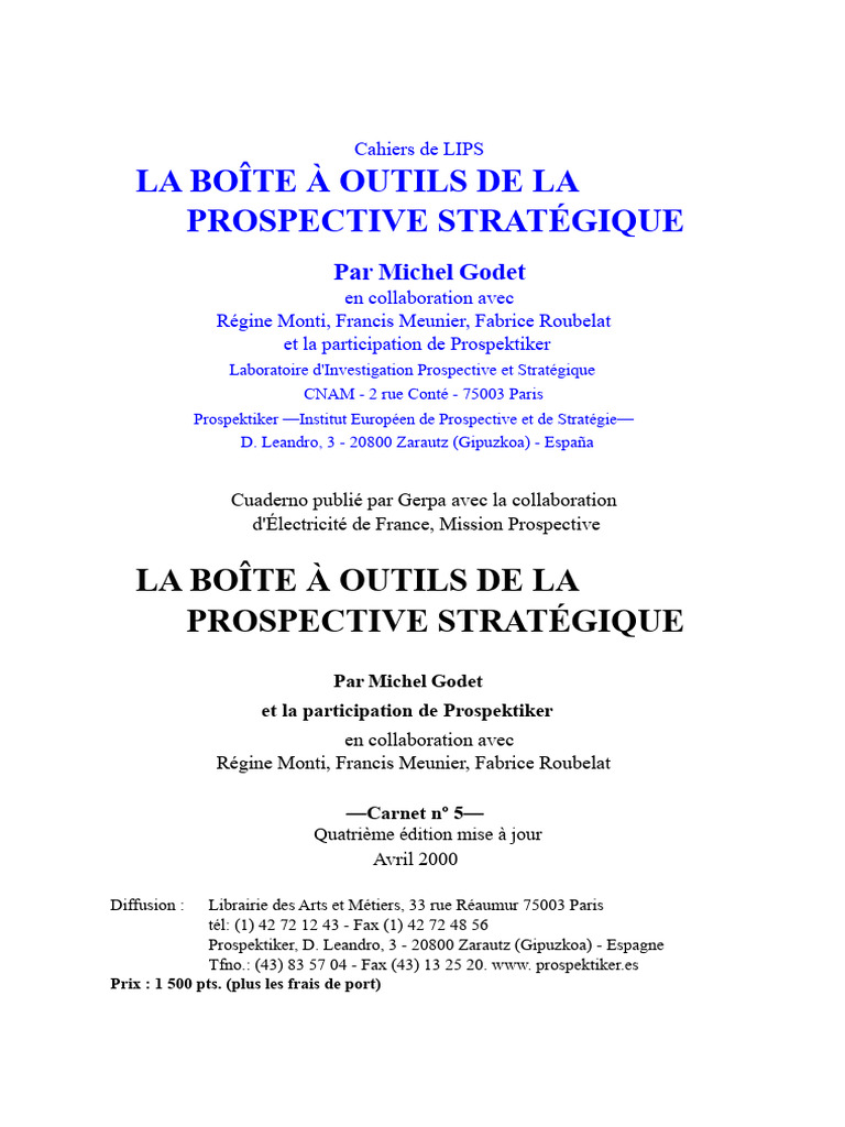 Outils de Prospective Stratégique | PDF | Planification | Environnement ...