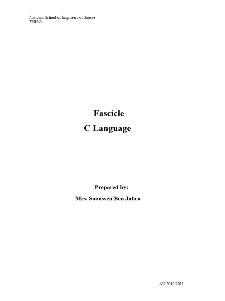 Practical Work Booklet C Language | PDF | Integer (Computer Science ...