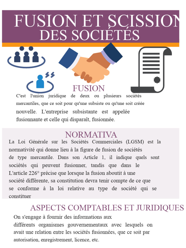 Fusion et scission des sociétés commerciales | PDF
