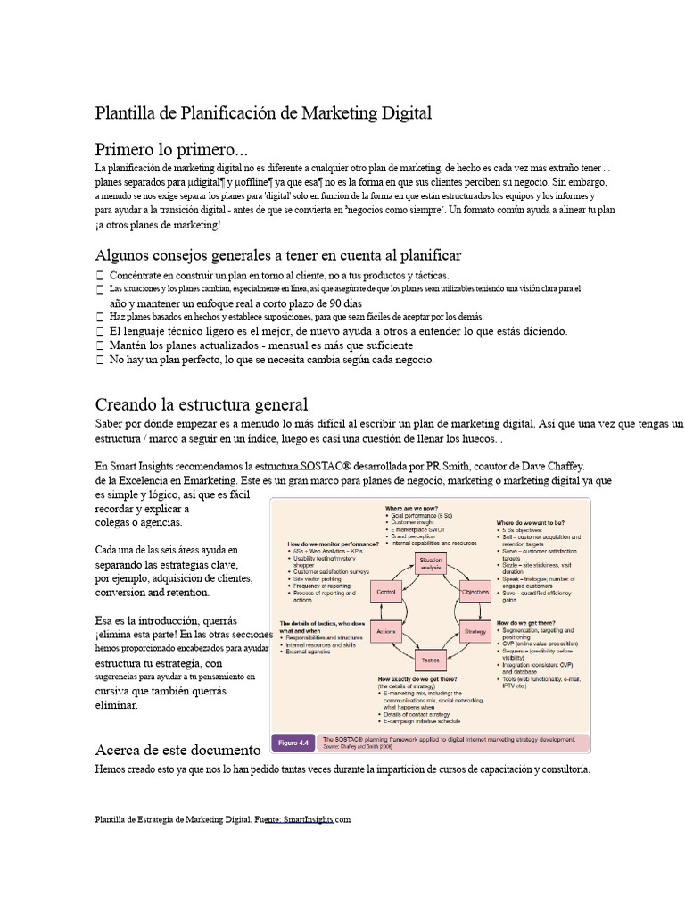 Plantilla para Plan de Marketing Digital | PDF | Publicidad digital ...