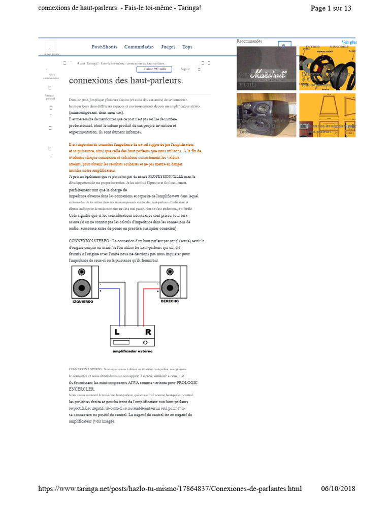 Connexions de hautparleurs DIY expliquées PDF Hautparleur — free download