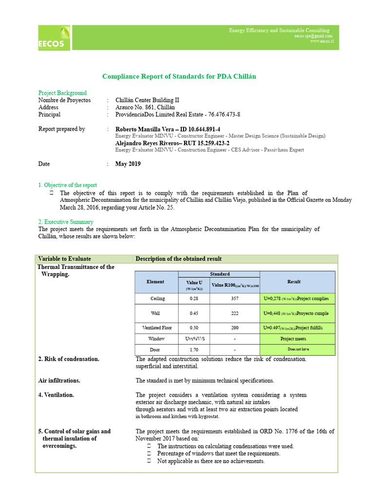 Chillán Energy Efficiency Compliance Report | PDF | Building Insulation ...