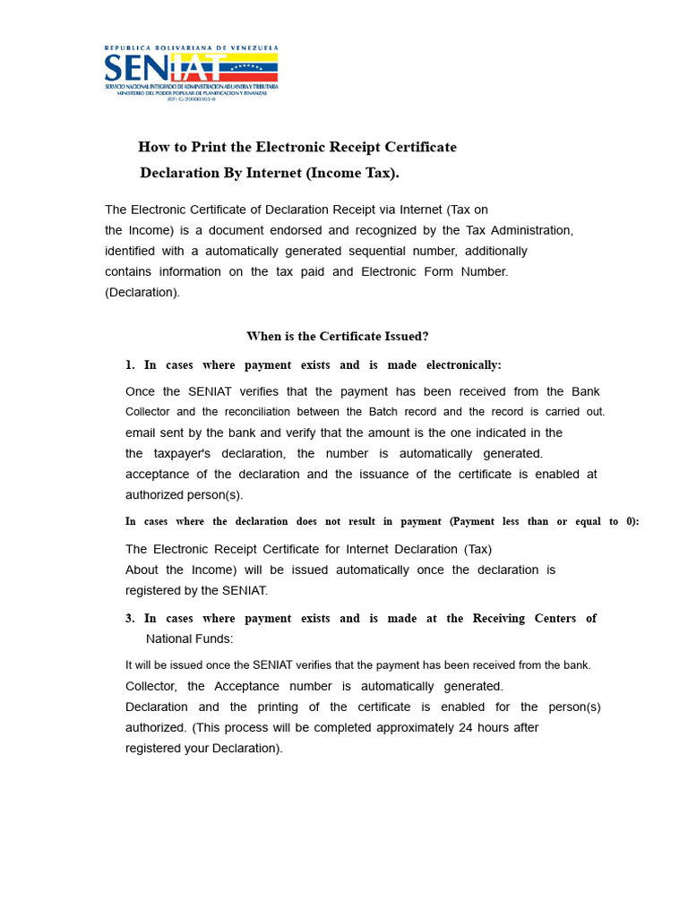 How To Print The Electronic Certificate of Receipt of The ISLR ...
