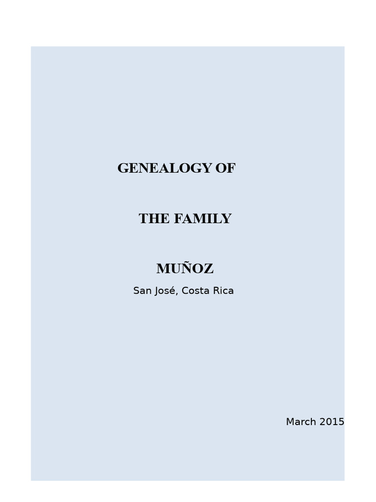 Genealogy of The Muñoz Family | PDF | Genealogy | Godparent