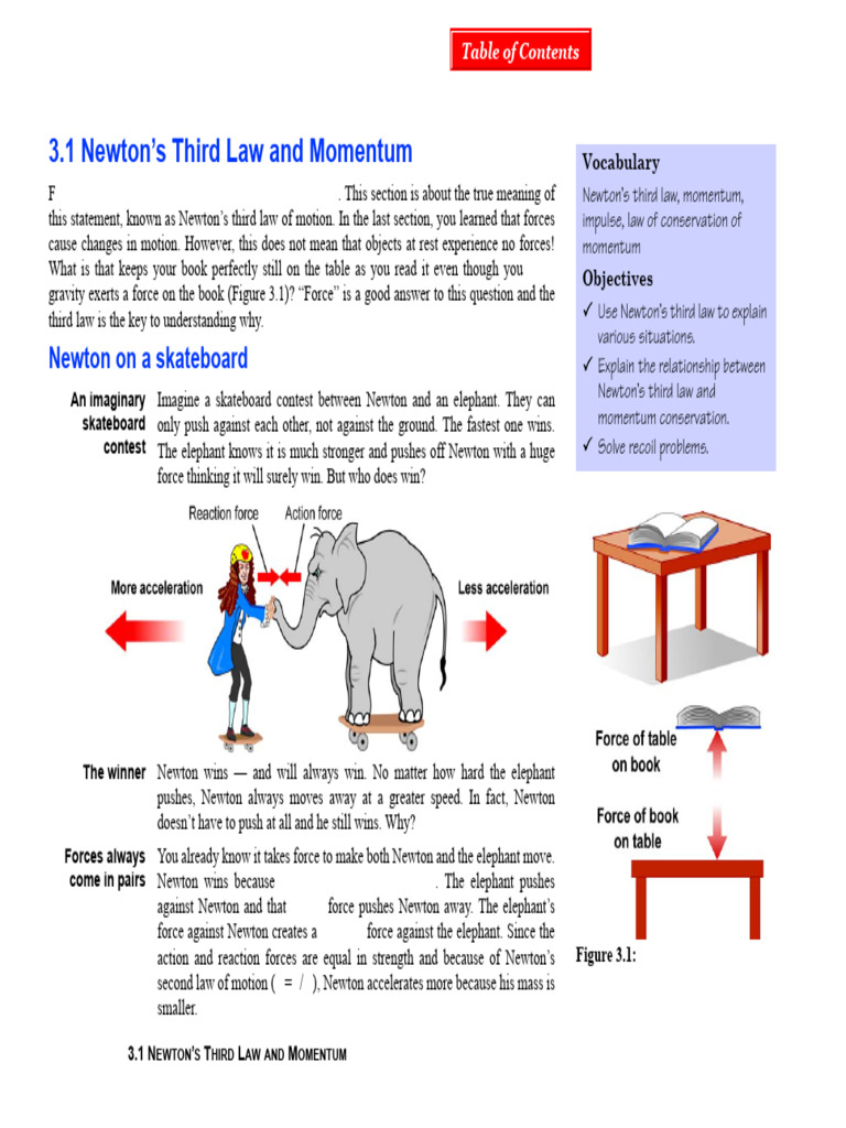 Newton's Third Law and Momentum Explained | PDF | Force | Newton's Laws ...
