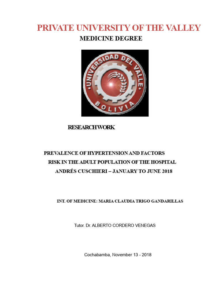 Research Work Hta | PDF | Hypertension | Blood Pressure