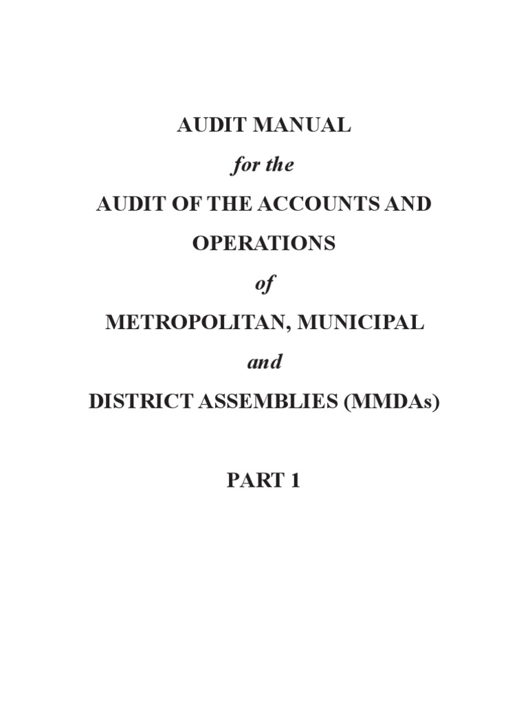 Audit Manual Part 1 Financial Audit Audit