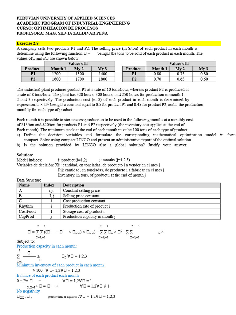 Optimization Model for Product Sales | PDF | Mathematical Optimization ...