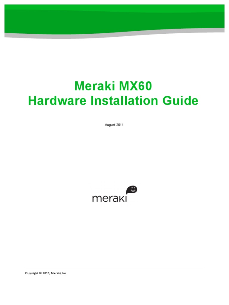 Meraki Setup MX60 Ip Address Computer Network