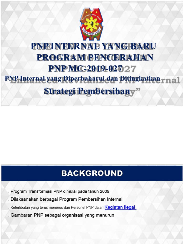 Program Pembersihan Internal PNP 2023 | PDF