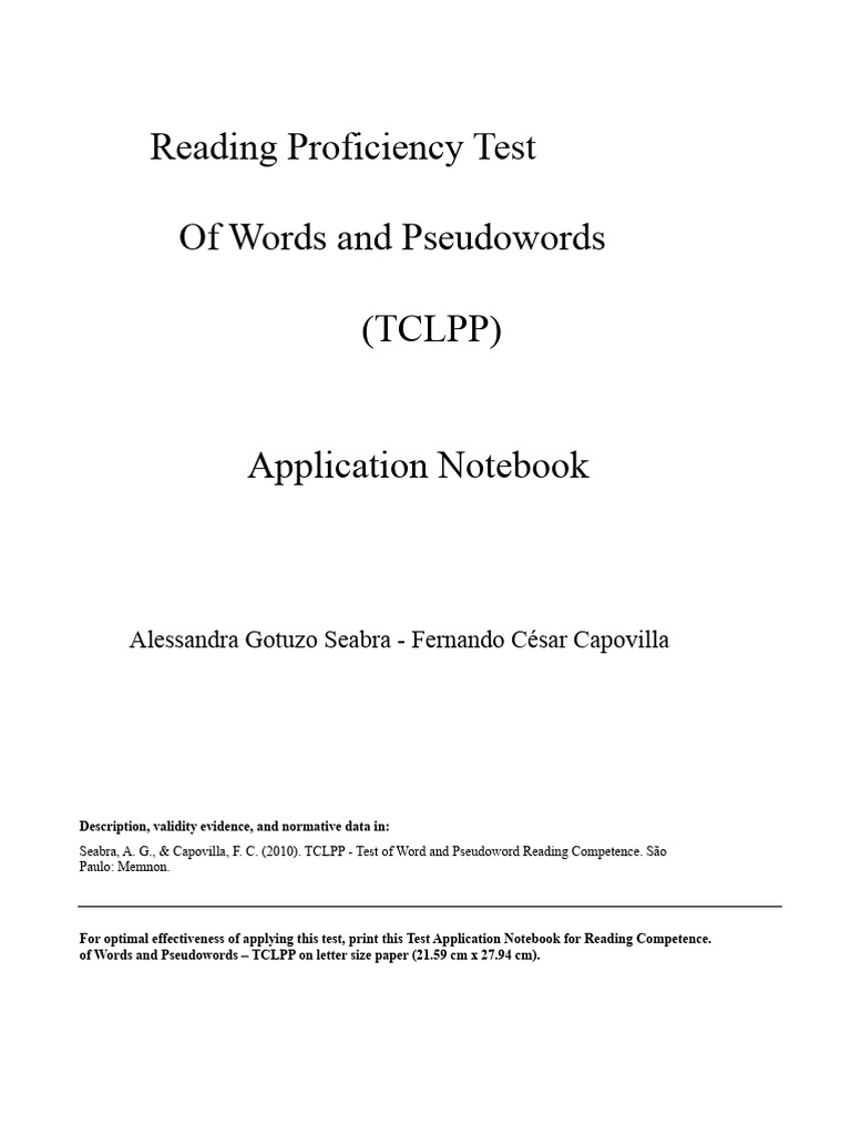 TCLPP Reading Proficiency Test Guide | PDF | Written Communication ...