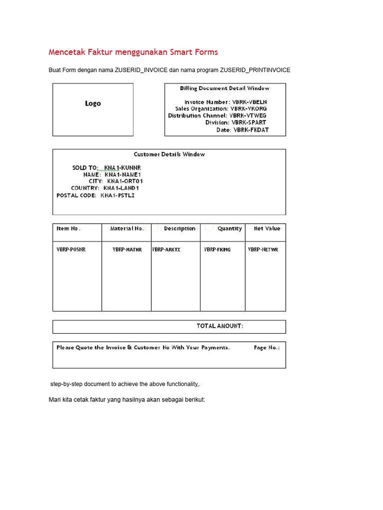 Panduan Mencetak Faktur dengan Smart Forms | PDF
