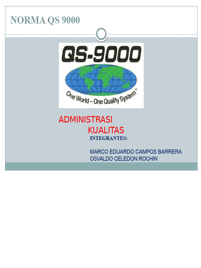 Panduan QS-9000 untuk Pemasok Otomotif | PDF
