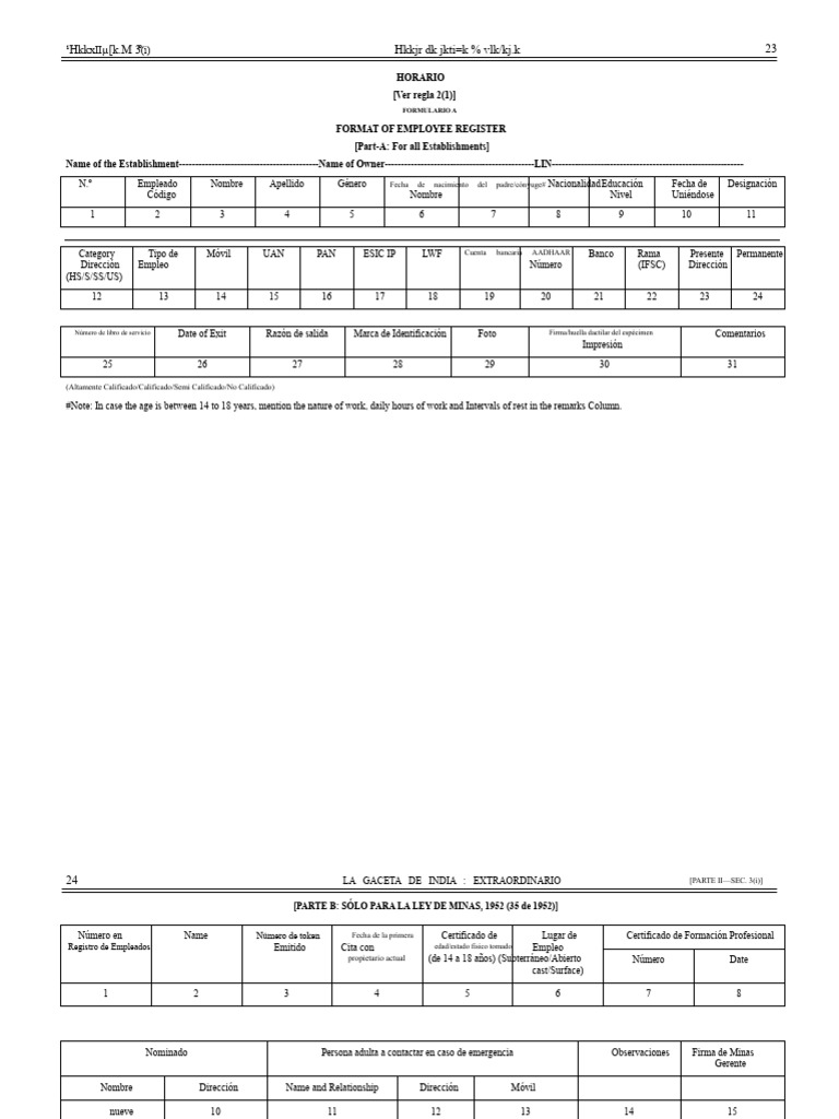 Formatos de Registro de Empleados y Sueldos | PDF | Las condiciones de ...