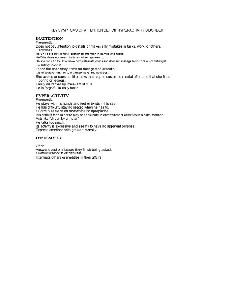 Swan Scale | PDF | Attention Deficit Hyperactivity Disorder | Attention