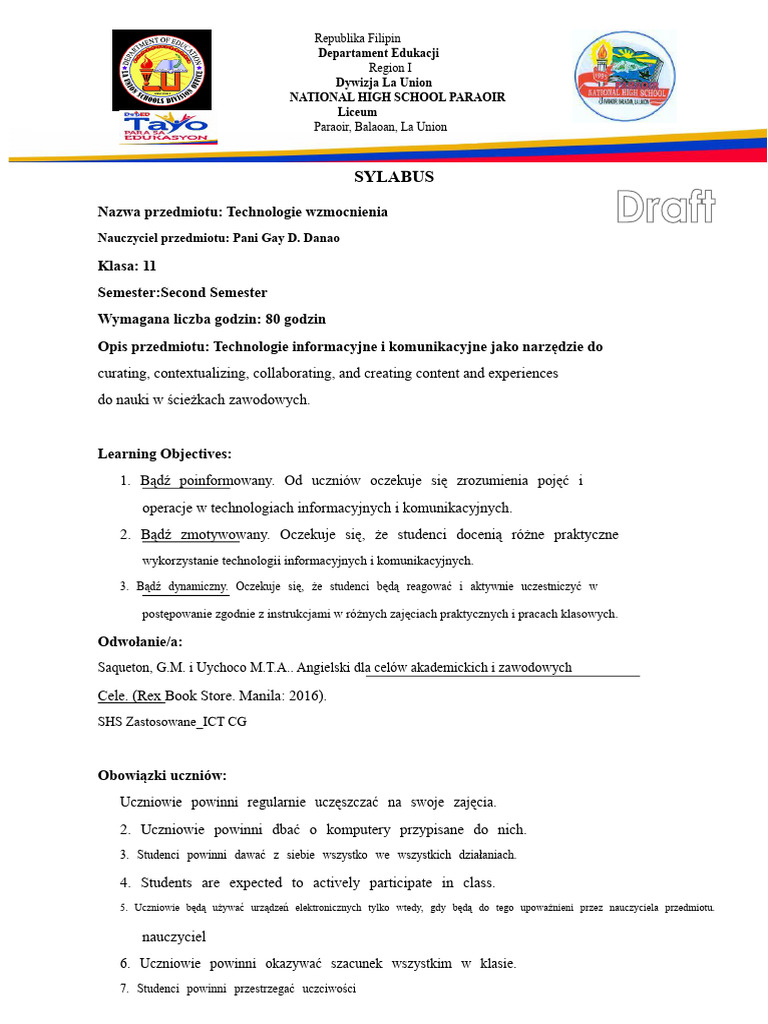 Program Nauczania Technologii Upodmiotowienia | PDF