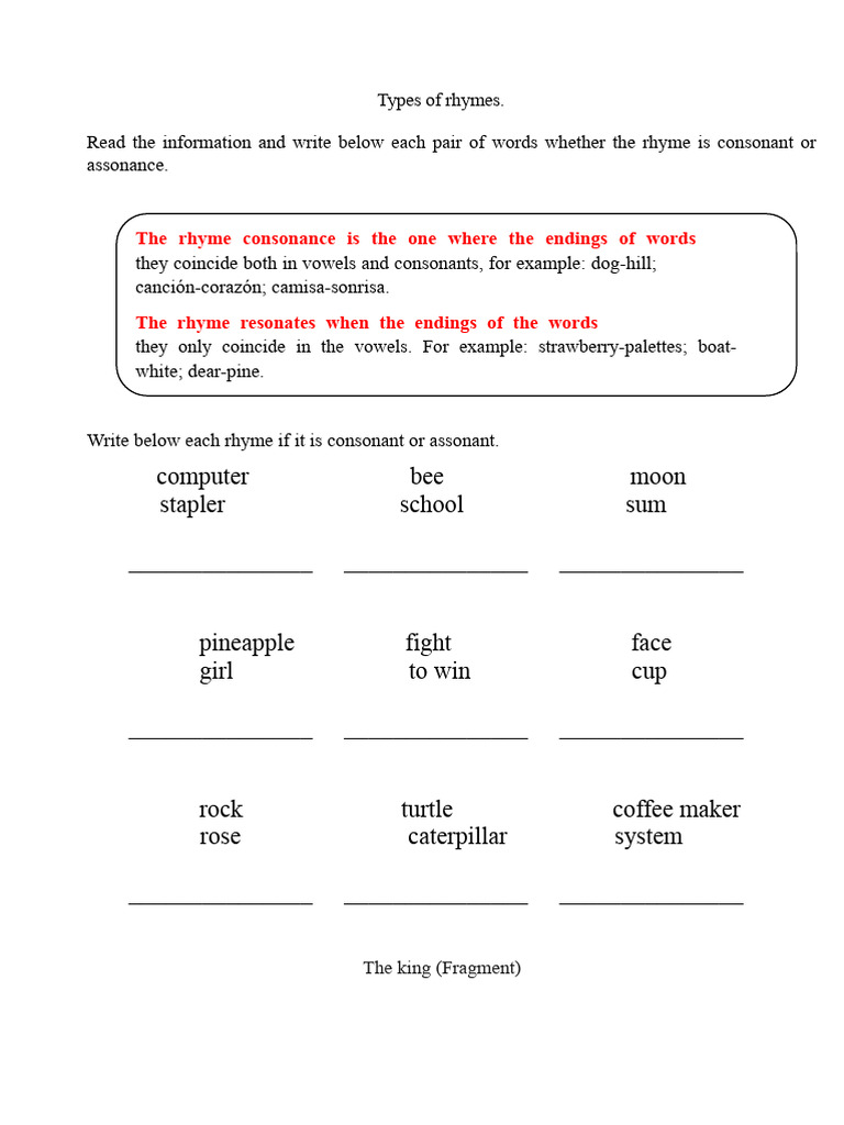 Understanding Consonant and Assonant Rhymes | PDF | Rhyme | Consonant
