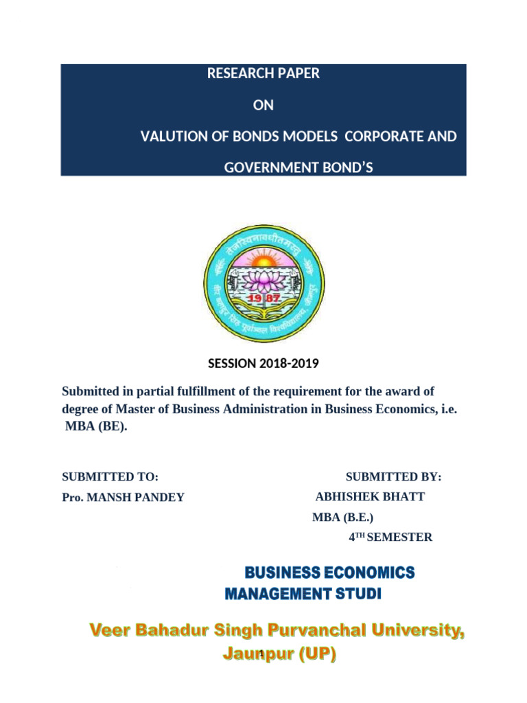 Research Paper Manas | PDF | Bonds (Finance) | Present Value