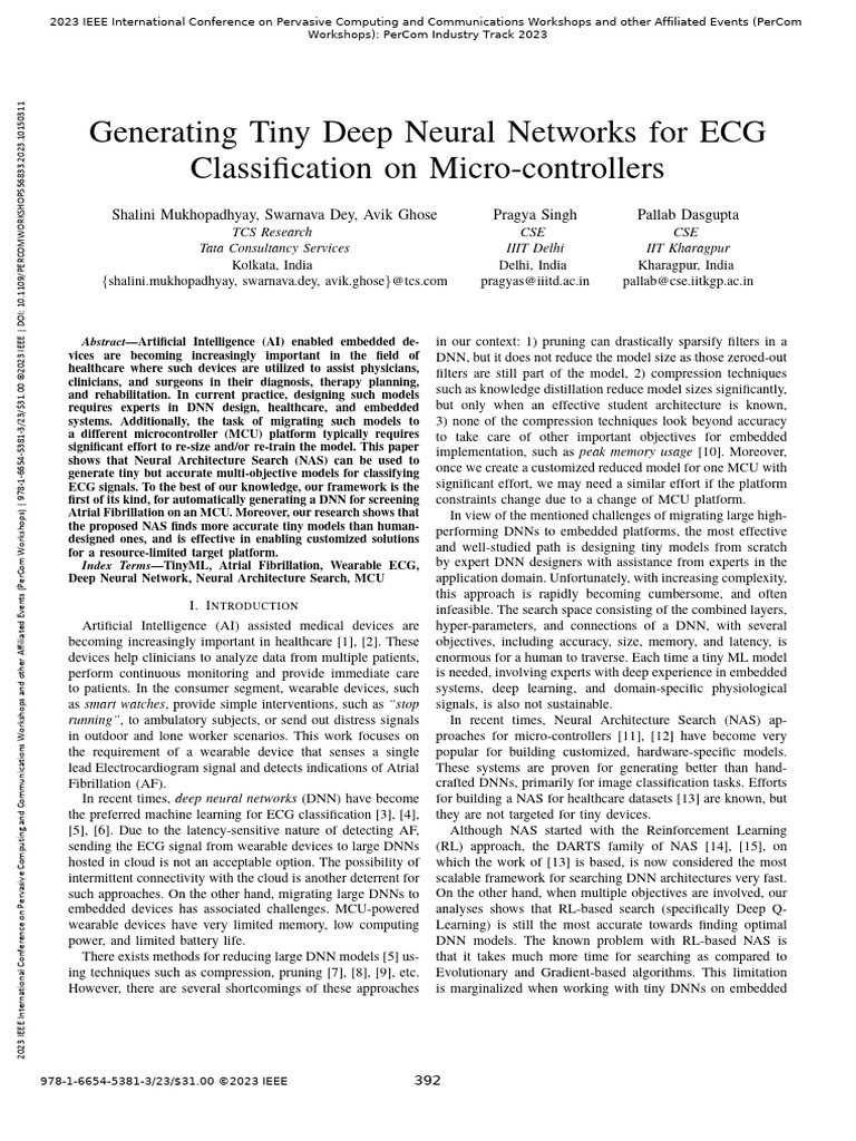 Tiny DNNs for ECG Classification on MCUs | PDF | Deep Learning