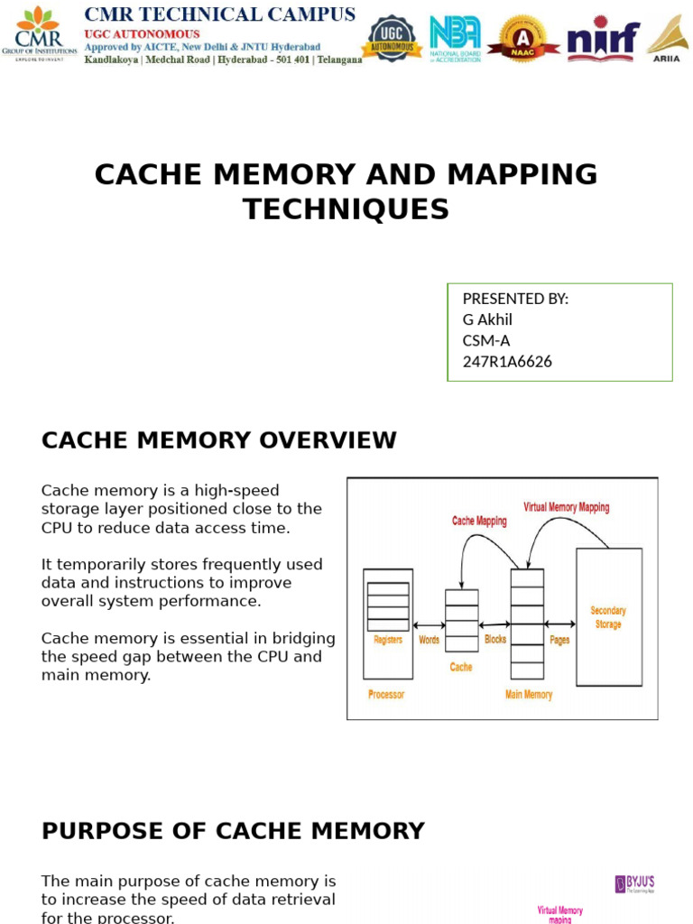Cache Memory Types and Mapping Techniques | PDF | Cpu Cache | Computer ...