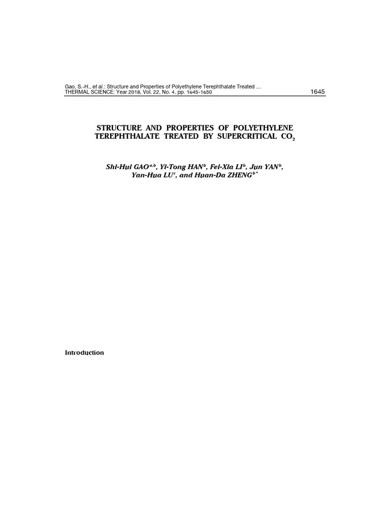 Structure and Properties of Polyethylene Terephthalate Treated by ...