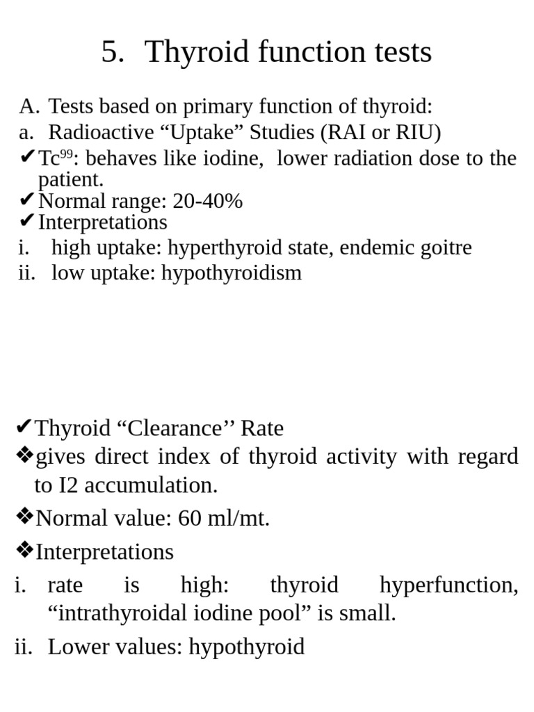 Thyroid Function Tests Explained | PDF | Thyroid | Hypothyroidism