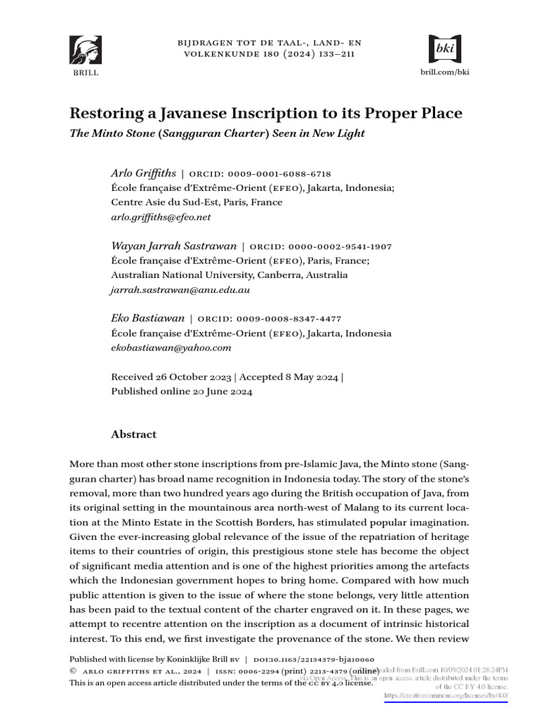 Restoring A Javanese Inscription To Its Proper Place | PDF