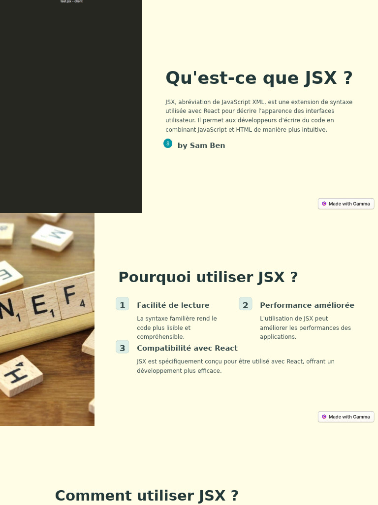 Introduction à JSX pour React | PDF | Html | JavaScript