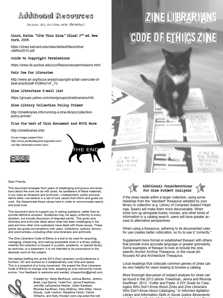 Zine Librarian Code of Ethic Zine | PDF | Librarian | Archivist