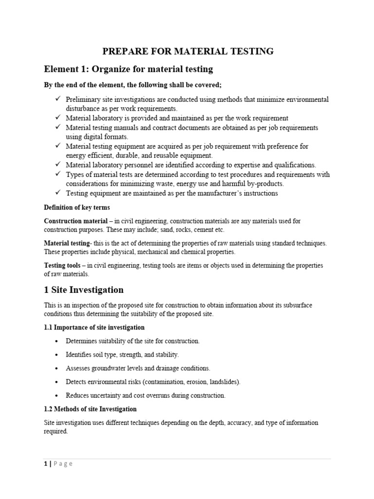 Material Testing Preparation Guide | PDF | Concrete | Strength Of Materials