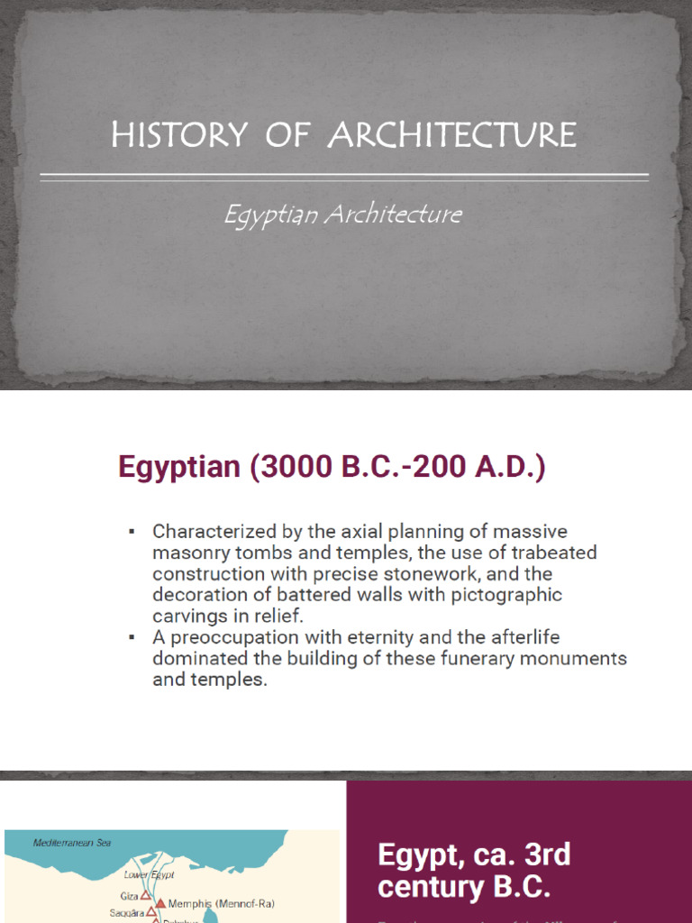 Egyptian Architecture Overview | PDF | Egyptian Pyramids | Ancient Egypt