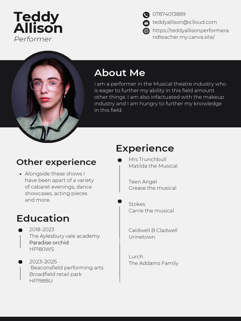 Musical Theatre Performer Profile | PDF