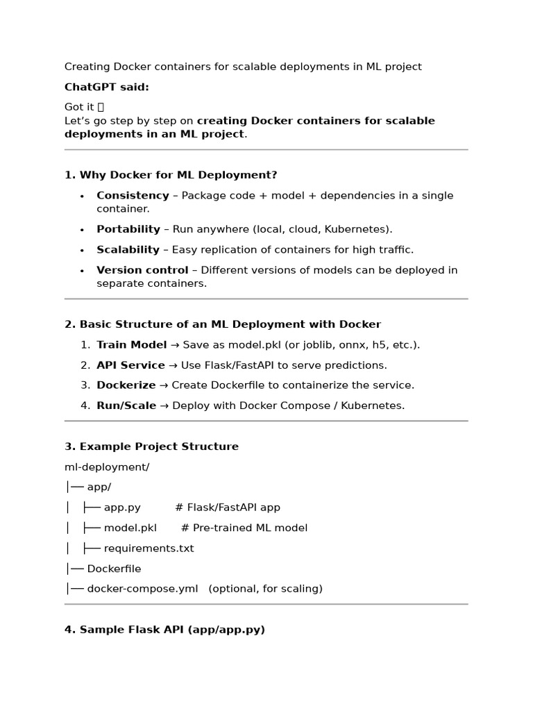 Docker for Scalable ML Deployments | PDF | Domain Name System | Computing
