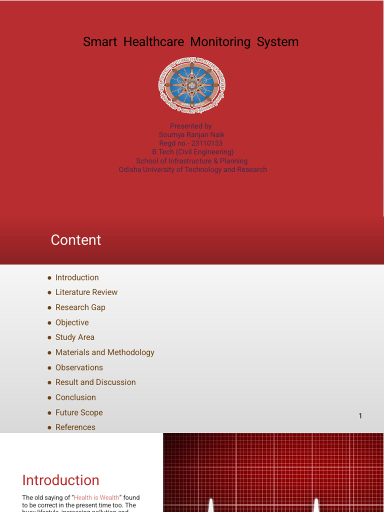 Smart Healthcare Monitoring System Overview | PDF | Internet Of Things ...