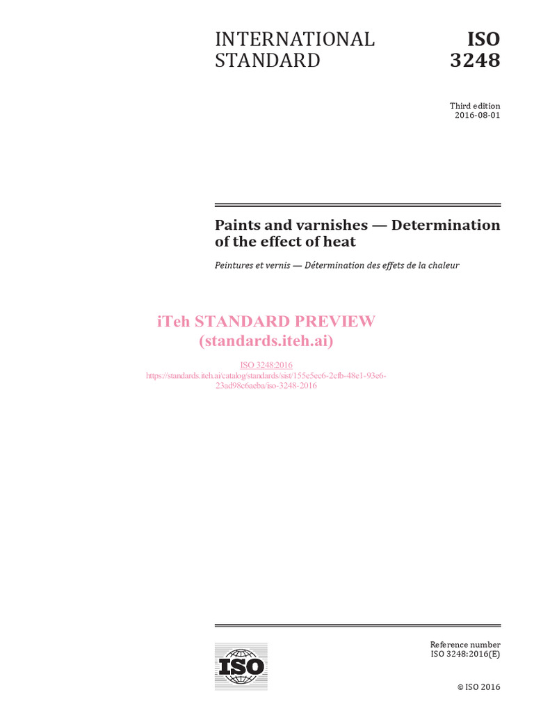 Heat Effect Testing for Paints ISO 3248 | PDF | International ...