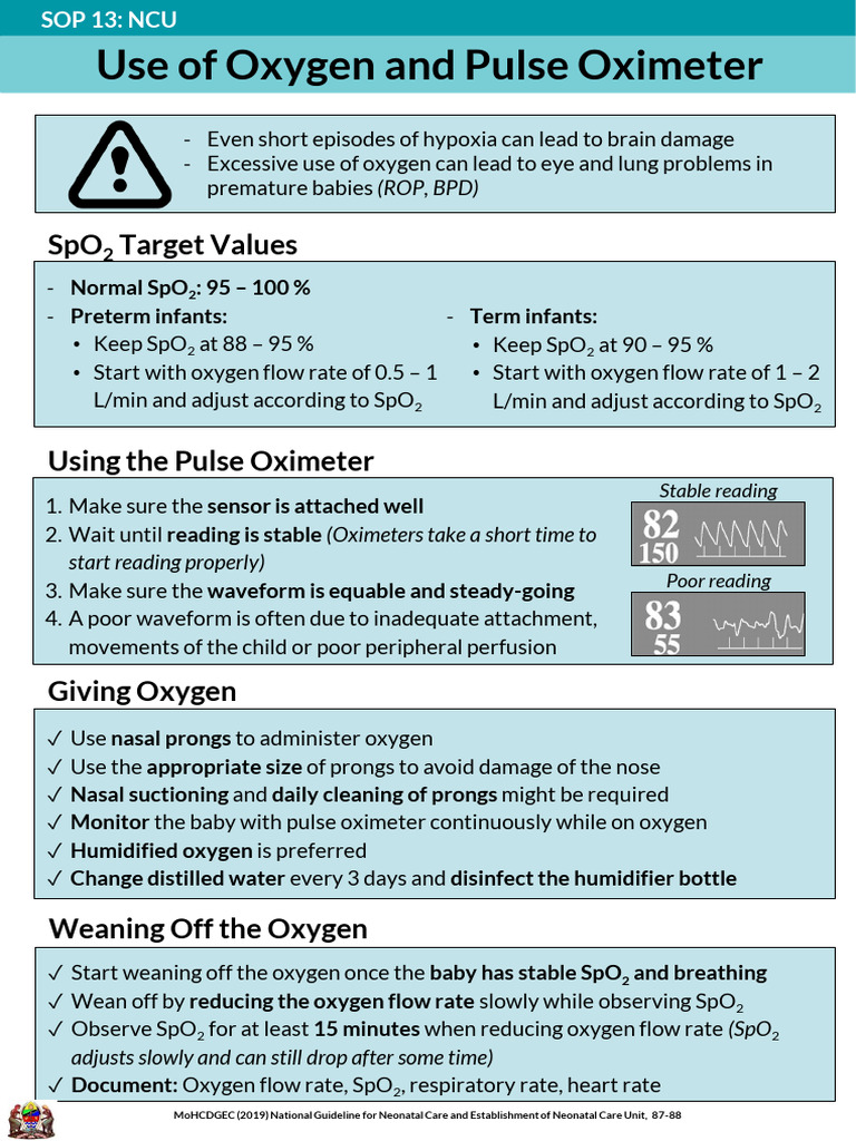 Oxygen and Pulse Oximeter Guidelines | PDF